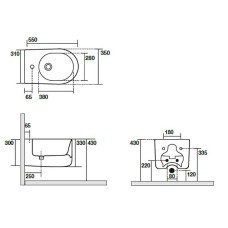 Биде Kerasan Nolita 532589x1 подвесное Ferro matt