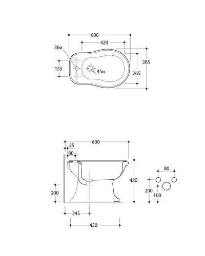 Биде Kerasan Retro 102001x1 Белое