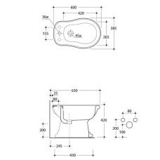 Биде Kerasan Retro 102001x3 Белое