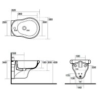 Биде Kerasan Retro 102601x1 подвесное Белое