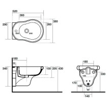 Биде Kerasan Retro 102601x1 подвесное Белое