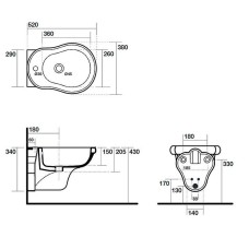 Биде Kerasan Retro 102601x1 подвесное Белое