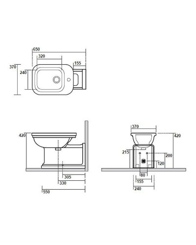 Биде Kerasan Waldorf 4120K1bi/crx1 Белое