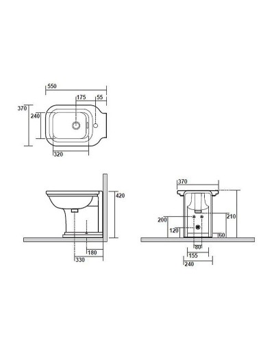 Биде Kerasan Waldorf 4121K1bi/crx1 Белое
