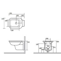 Биде Kerasan Waldorf 4125K1bi/crx1 подвесное Белое