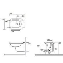 Биде Kerasan Waldorf 4125K1bi/crx1 подвесное Белое