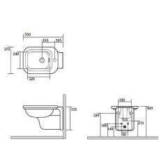 Биде Kerasan Waldorf 4125K1bi/crx1 подвесное Белое
