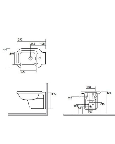 Биде Kerasan Waldorf 4125K1bi/crx1 подвесное Белое