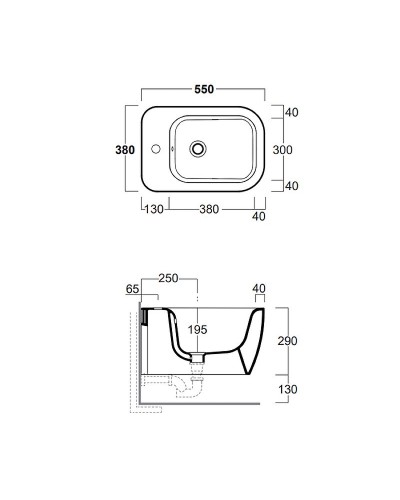 Биде Simas Henges HE19bix1 подвесное Белое