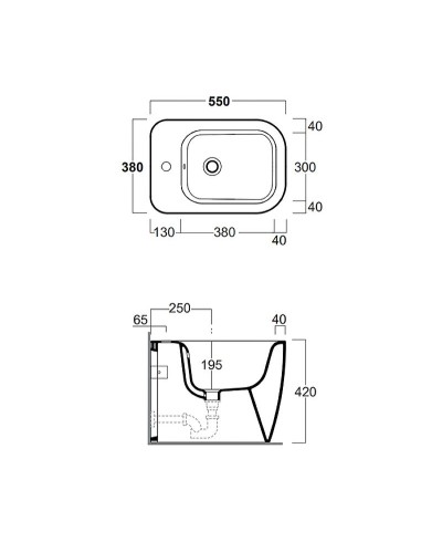 Биде Simas Henges HE04bix1 Белое