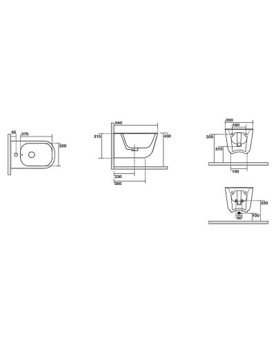 Биде Kerasan Tribeca 512581 подвесное Nocciola