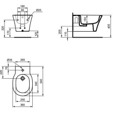 Биде Ideal Standard Connect Air E233501 подвесное Euro White