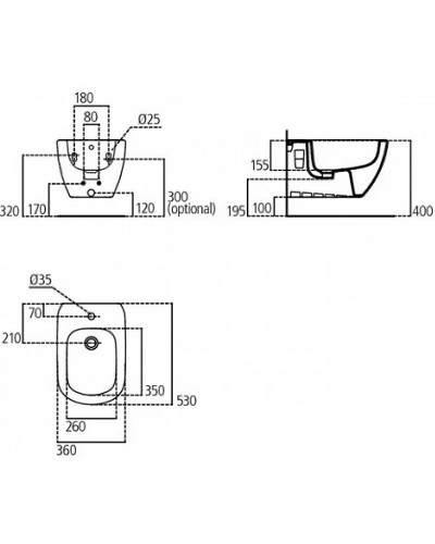 Биде Ideal Standard Tesi T457001 подвесное Белое