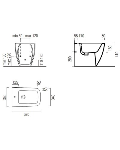 Биде GSI Nubes 9662111 Белое