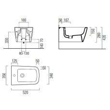 Биде GSI Nubes 9665111 подвесное Белое