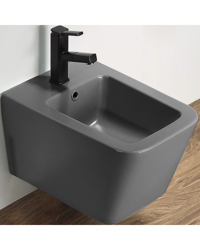 Биде CeramaLux 5370MDH подвесное Серое матовое