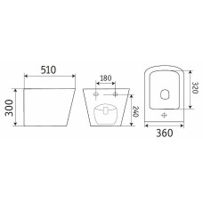 Биде CeramaLux 5370MDH подвесное Серое матовое
