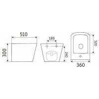 Биде CeramaLux 5370MHL подвесное Голубое матовое