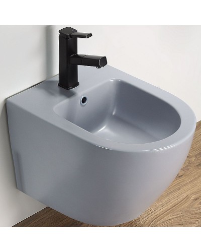 Биде CeramaLux В2342BDMHL подвесное Голубое матовое