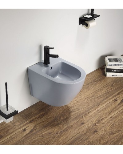 Биде CeramaLux В2342BDMHL подвесное Голубое матовое