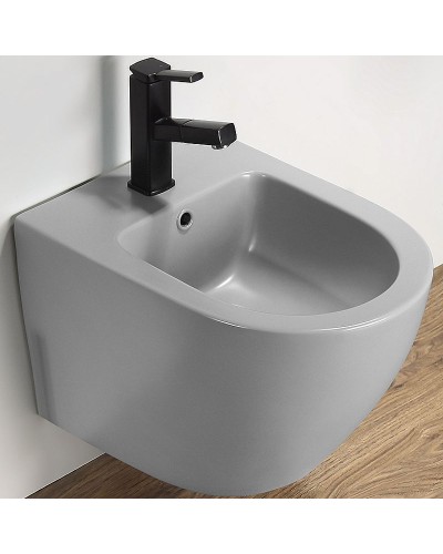 Биде CeramaLux В2342BDMH подвесное Светло-серое матовое