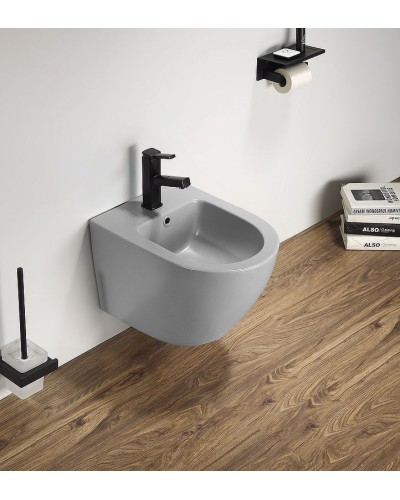 Биде CeramaLux В2342BDMH подвесное Светло-серое матовое