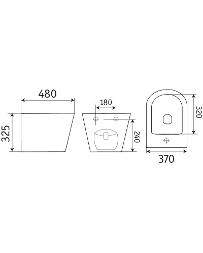 Биде CeramaLux В2342BDMH подвесное Светло-серое матовое