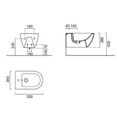 Биде GSI Pura 8865111 подвесное Белое глянцевое
