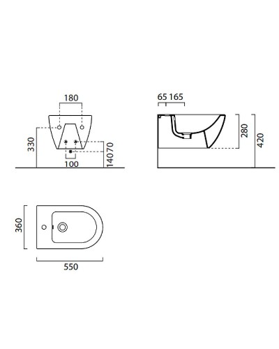 Биде GSI Pura 8865111 подвесное Белое глянцевое
