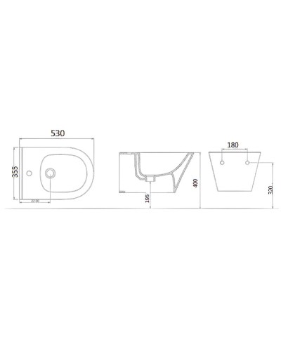 Биде Boheme Avva 974-B подвесное Черное матовое