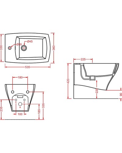 Биде Artceram Jazz JZB001 01 00 подвесное Белое
