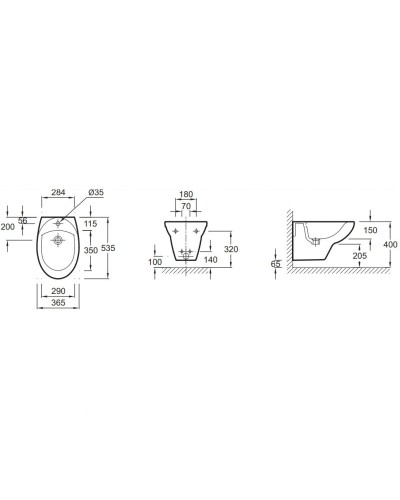 Биде Jacob Delafon Patio E4189-00 подвесное Белое