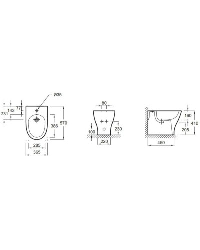 Биде Jacob Delafon Odeon Up E4798-00 Белое