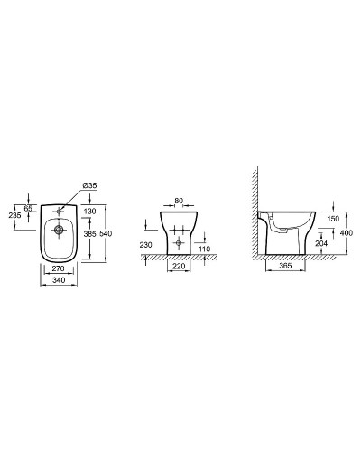 Биде Jacob Delafon Struktura EBC0002-00 Белое