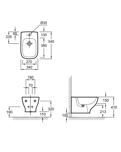 Биде Jacob Delafon Struktura EMC0002-00 подвесное Белое