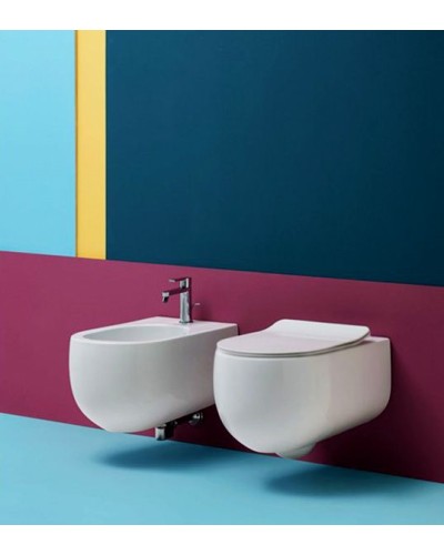 Биде Kerasan Flo 3123 подвесное с одним отверстием под смеситель