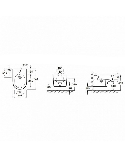 Биде Jacob Delafon Odeon Rive Gauche EMG0002-00 подвесное Белое