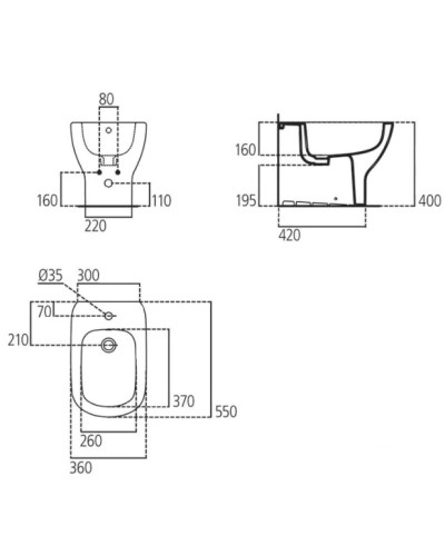 Биде напольное Ideal Standard Tesi T354001