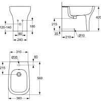 Биде напольное Ideal Standard Active T501201