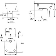 Биде напольное Ideal Standard Active T501201