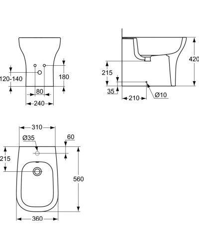 Биде напольное Ideal Standard Active T501201
