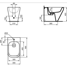 Биде напольное Ideal Standard Tonic II K523801