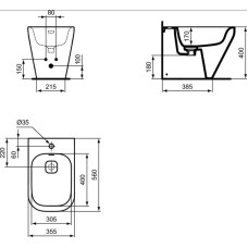 Биде напольное Ideal Standard Tonic II K523801