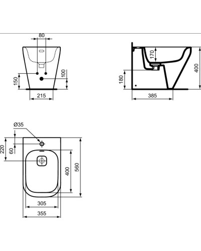 Биде напольное Ideal Standard Tonic II K523801