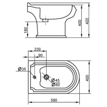 Напольное биде Cezares King Palace CZR-618-T