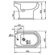 Напольное биде Cezares King Palace CZR-618-T