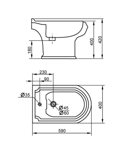 Напольное биде Cezares King Palace CZR-618-T