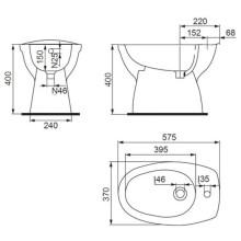 Биде напольное Cersanit Eko BI-EKO-S