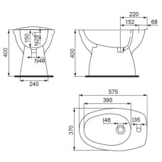 Биде напольное Cersanit Eko BI-EKO-S