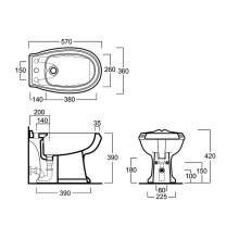 Биде напольное без ободка Simas Arcade AR833bix3